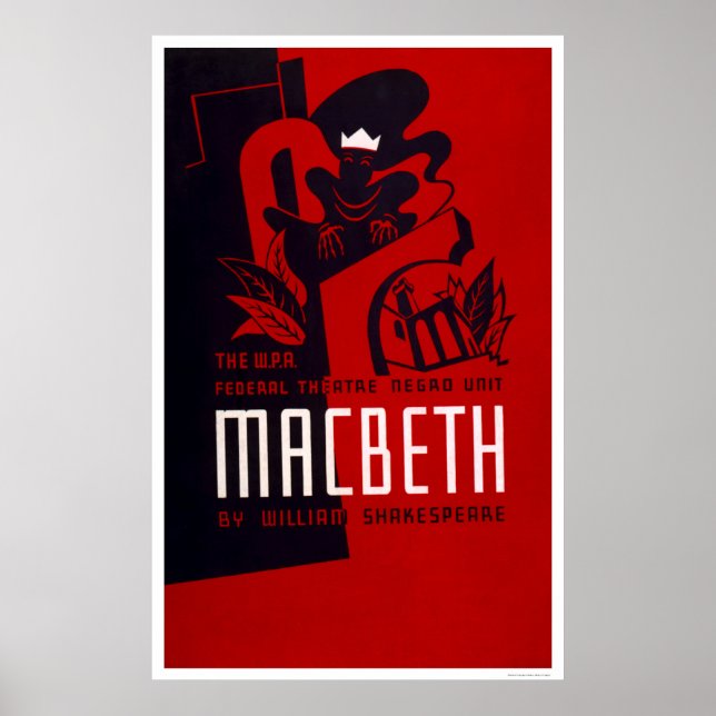 Póster Teatro Macbeth Negro 1937 WPA (Frente)