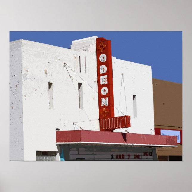 Póster Teatro Odeon, Tucumcari, Novo México (Frente)