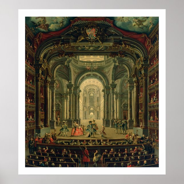 Póster Teatro Reale em Turim (óleo na canvas) (Frente)