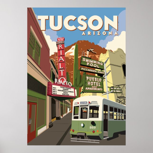 Poster Teatro Rialto de 28"x20" - Tucson, Arizona (Frente)