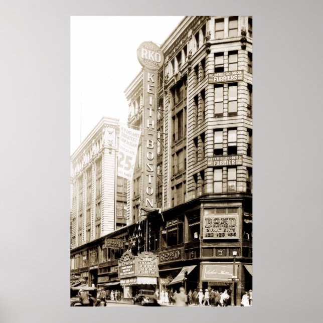 Póster Teatro RKO Keith 1930 em Boston (Frente)