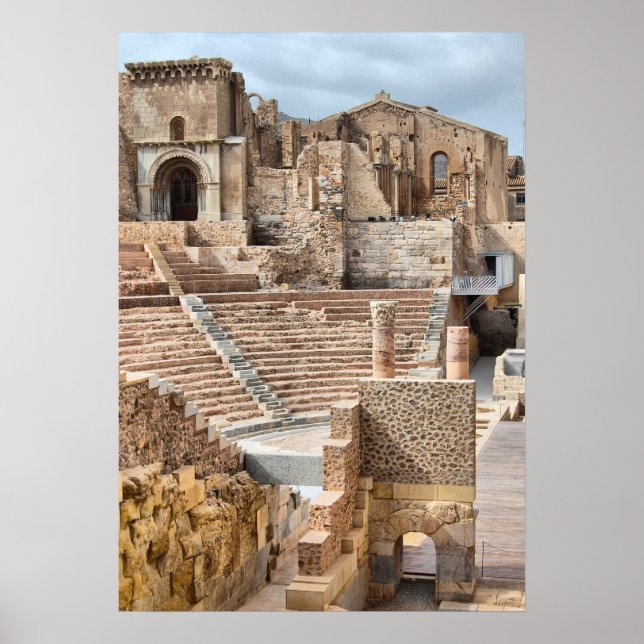 Póster Teatro Romano, Cartagena, Espanha (Frente)