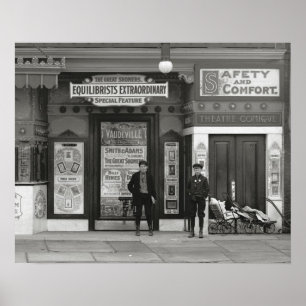 Póster Teatro Vaudeville, 1910. Foto Antiga