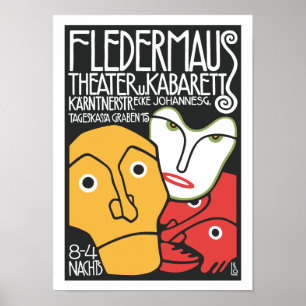 Póster Teatro Vintage e Cabaret