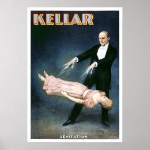 Poster Teatro Vintage "Levitação Kellar"