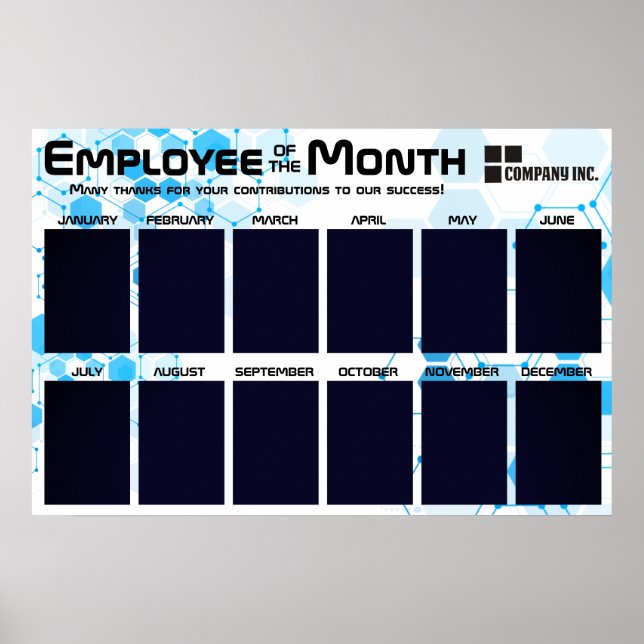 Poster tech employee of the month display for 4x6 photos (Frente)