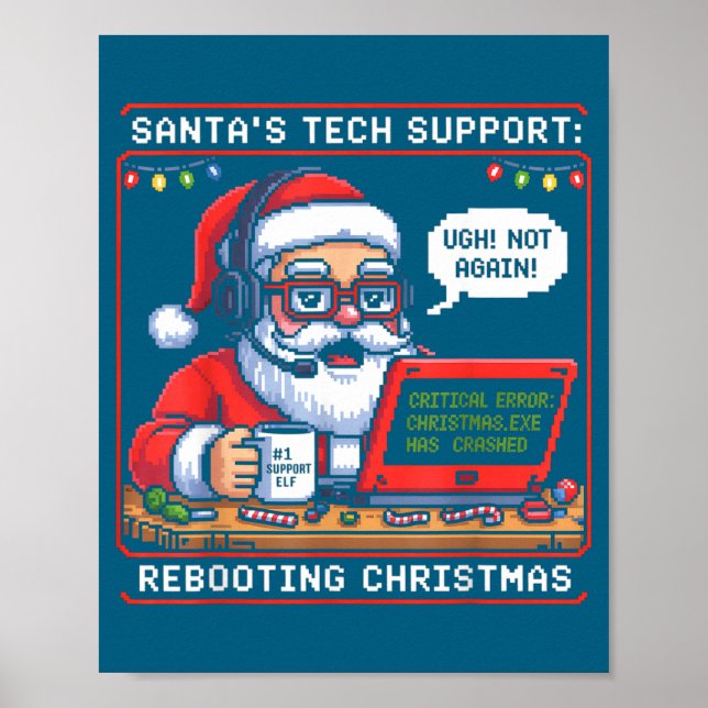 Poster Tech Santa s Rebooting Support Life (Frente)