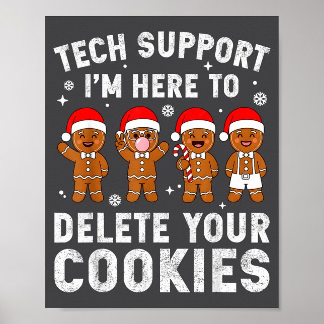 Poster Tech Suprt Christmas Cookies Women Men Funny Chris (Frente)