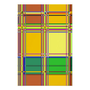 Póster Tecido Colorido Caribenho Madras Xadrez