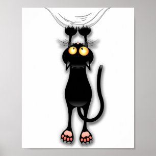 Poster Tecido de Arranque de Caracteres Engraçado de Cat