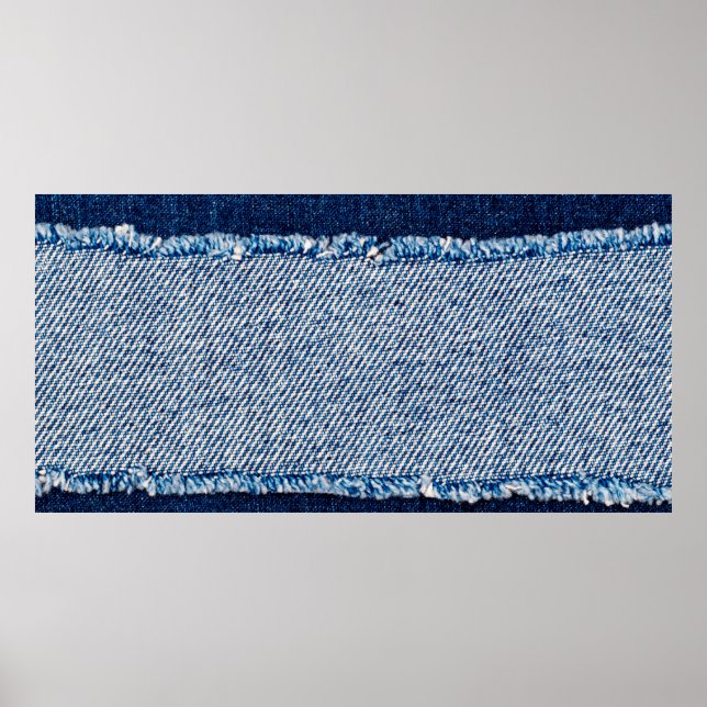 Poster Tecido de jeans azul ganga moldura. Tecido de jean (Frente)