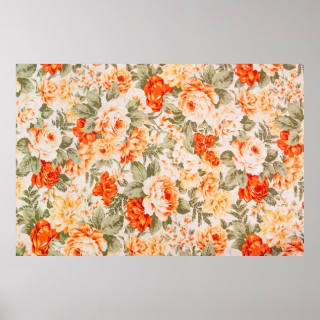 Poster Tecido floral da Vintage (Frente)