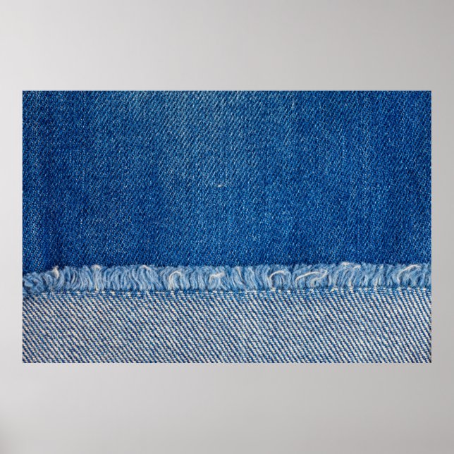 Poster Tecido Jeans azuis Fundo, textura Denim (Frente)