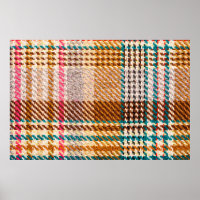 Tecido marrom marcado com fios coloridos. Scott