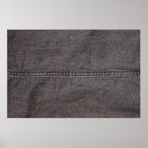 Poster Tecido preto de denim. Moda, texturas e grupos de
