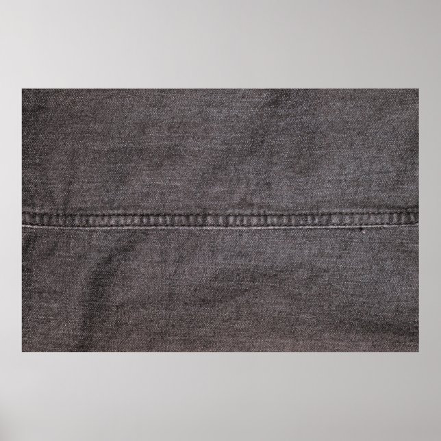Poster Tecido preto de denim. Moda, texturas e grupos de  (Frente)