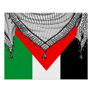 Póster Tecido Tradicional do Keffiyeh Scarf Palestino