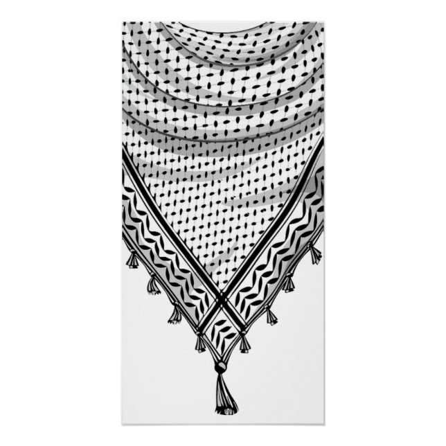 Póster Tecido Tradicional do Keffiyeh Scarf Palestino (Frente)