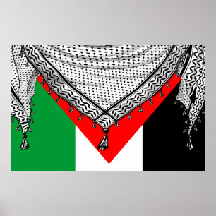 Poster Tecido Tradicional do Keffiyeh Scarf Palestino