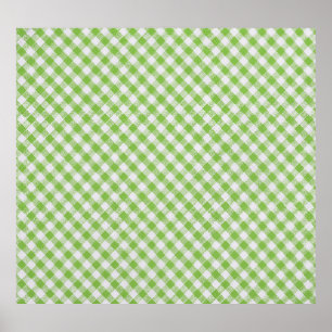 Poster Tecido verde com verificação: textura fechada.