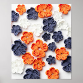 Poster tecidos de costura de primavera manual flores lara