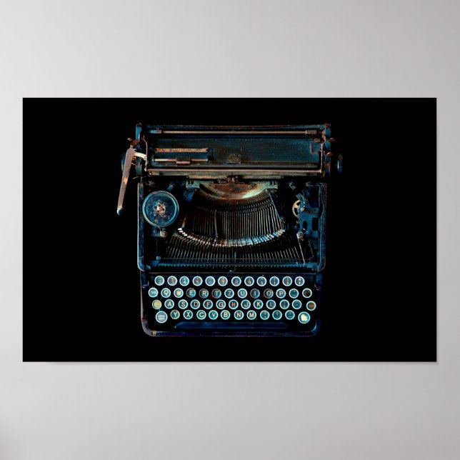 Poster teclado de máquina de escrever antiga vintage (Frente)
