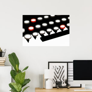 Poster Teclado de máquina de escrever antiquado do