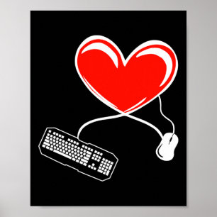 Poster Teclado Jogador E Jogo De Vídeo Com Rato L