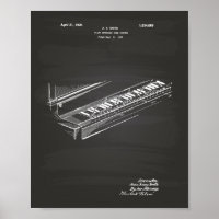 Teclado Piano 1925 Teclado de Arte Patente