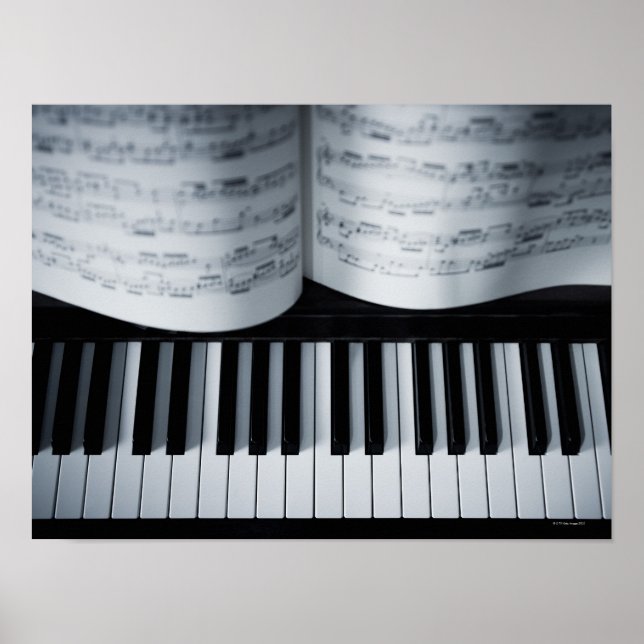 Póster Teclas de Piano e Livro de Música (Frente)