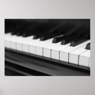 Póster Teclas de piano preto Weis fotografia