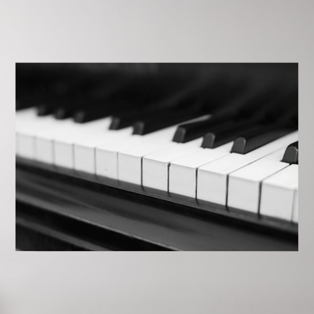 Póster Teclas de piano preto Weis fotografia (Frente)