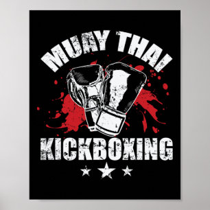 Poster Técnicas Tradicionais de Muay Thai Kickboxing