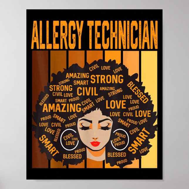 Poster Técnico de Alergia Poderoso Mês da História Negra  (Frente)