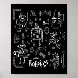 Poster Técnico de Engenheiro de Robótica Engraçado Robô V