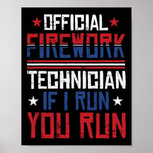 Poster Técnico de Fogos de Artifício 4 de Julho Engraçado