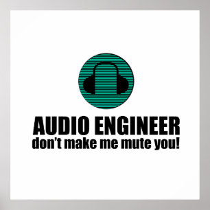 Poster Técnico de Som Engraçado Diz Engenharia de Áudio