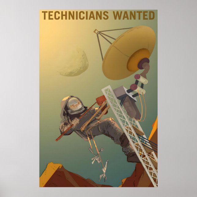 Poster Técnicos Procurados Estilo Retro Clássico Marte (Frente)