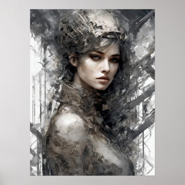 Poster Tecno Traces: Máquina Femme (Frente)