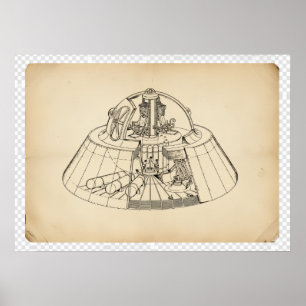 Poster Tecnologia Aeroespacial Secreta dos Anos 1940 Cort