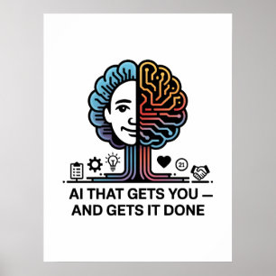 Poster Tecnologia de Design de Cérebro de IA para Inovado