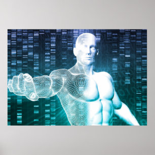 Póster Tecnologia médica com o engenheiro do cientista n