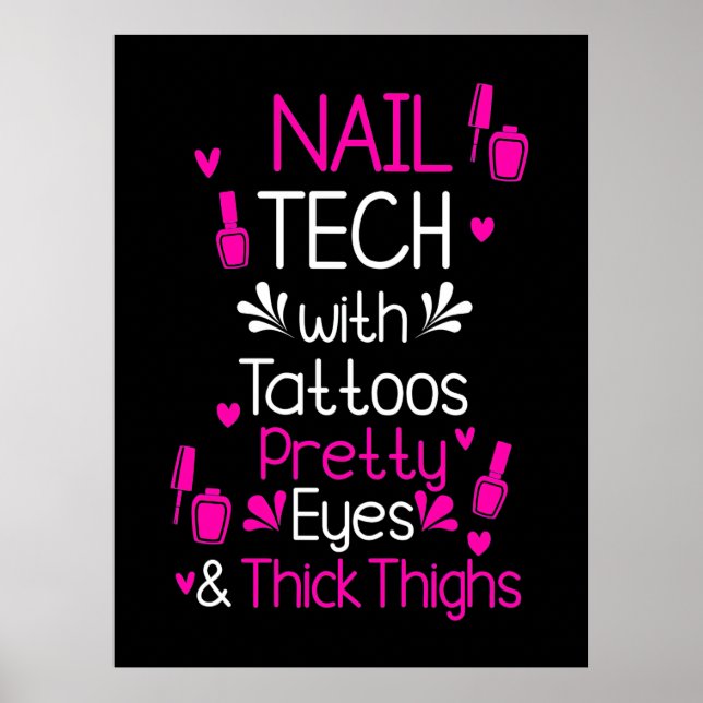 Poster Tecnologia Nail com Tatuagens (Frente)