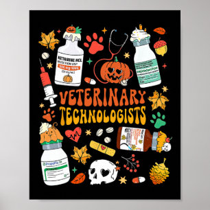 Poster Tecnologia Veterinária Retro Spooky Halloween An