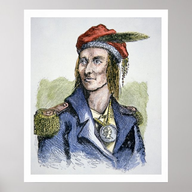 Poster Tecumseh (1768-1813) (gravação colorida) (Frente)