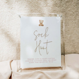 Poster Teddy Bear Baby Shower Sock Hunt