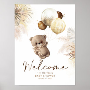Poster Teddy Bear Baby Shower Welcome Sign