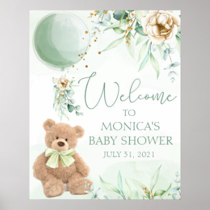 Poster Teddy Bear Baby Shower Welcome Sign