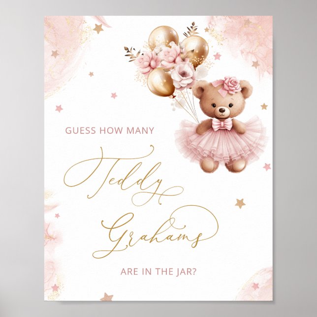 Poster Teddy Bear Bear Guess How Many Grahams (Frente)