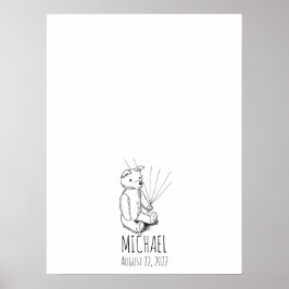 Poster Teddy Bear Fingerprint Guest Book